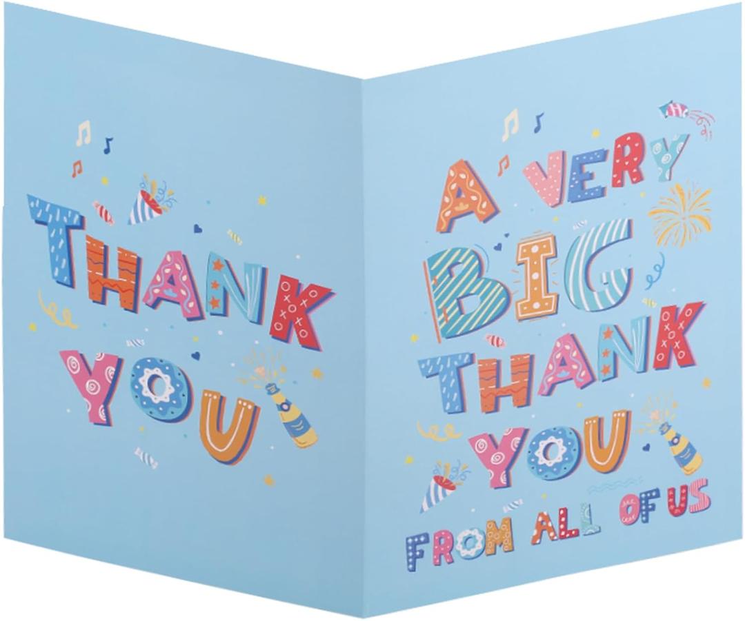 Penitue Large Thank You Card, 15.75x10.63in/40x27cm Jumbo Giant Appreciation Greeting Card with Envelope A Very Big Thank You for Teacher Boss Retirement Coworker Farewell (Blue)