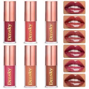 Dmsky Hydrating Glossy Lip Stain 6 Pack, Long-Lasting Lip Gloss Bulk Set, Lightweight Lip Tint with 6 Colors, Lip Gloss for Women and Girls Makeup
