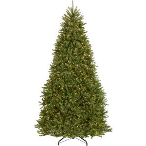National Tree Company 9 ft Pre-Lit Dunhill Fir Artificial Christmas Tree, 900 Clear Lights, 4,026 Tips, PowerConnect, Includes Stand, Green