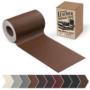 Leather Repair Patch, 3 x 60In Self Adhesive Leather Repair Tape Kit for Furniture, Couch, Sofa, Office, Car Seats, Car Interior, Vinyl Repair Kit (Brown)