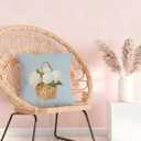 Hydrangea Floral Flower Decorative Pillow Covers Case 18x18 Inch,Blue Hydrangea Floral Decor