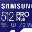 SAMSUNG PRO Plus microSD Memory Card + Adapter, 512GB microSDXC, Up to 180 MB/s, Full HD & 4K UHD, UHS I, C10, U3, V30, A2, for Android Smartphones, Tablets, GoPRO, and DJI Drone (MB MD512SA/AM)