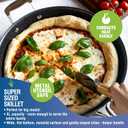 Granitestone 14” Frying Pan with Lid, Large Non stick Frying Pan for Cooking, Frying Pan Nonstick, Ultra Durable Mineral and Diamond Coating, Family Sized Open Skillet, Oven and Dishwasher Safe, Black