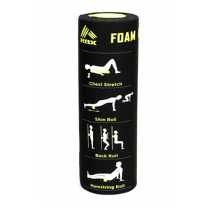 Foam Roller with Printed Exercises - 17.7''x 6'' Lightweight EPE/PE Exercise Roller Foam - Includes 12 Guided Stability, Mobility & Recovery Moves - Dual Color Instructional Design