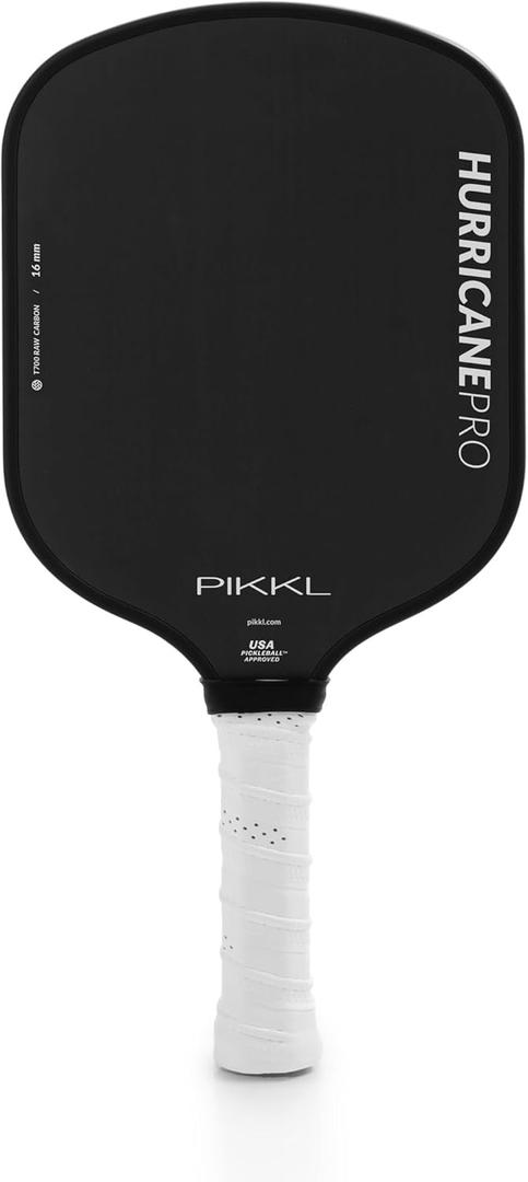 PIKKL Hurricane Pro T700 Carbon Fiber Pickleball Paddle (16 mm, Black)