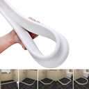 Silicone Wet Room Bathroom Floor Seal Screen Door Seal Strip Shower Dam Prevents Overflow of Water | Waterproof Self-Adhesive and Bendable Waterproof Strip for Wet and Dry Separation (White-59 inch)