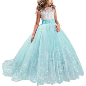 TTYAOVO Girls Embroidery Princess Dress Wedding Birthday Party Long Tail Prom Gowns (14-15 Years)