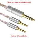 GEEKRIA Apollo 4.4mm Balanced Male to Dual 2.5mm Male Headphone Upgrade Cable Compatible with HIFIMAN HE400S, HE-400i, HE560, HE350, HE1000 V2, 4-Core 6NOCC Copper Wire (4.9FT / 1.5M)