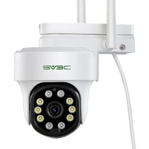 SV3C WiFi Security IP Camera Outdoor, Auto Tracking 1080P PTZ Pan Tilt Home Cameras, Support Floodlight Color Night Vision, Onvif, Motion Detect, RTSP Browser View, 2-Way Audio,Max 128G SD Card Record (1080P Digital Zoom)