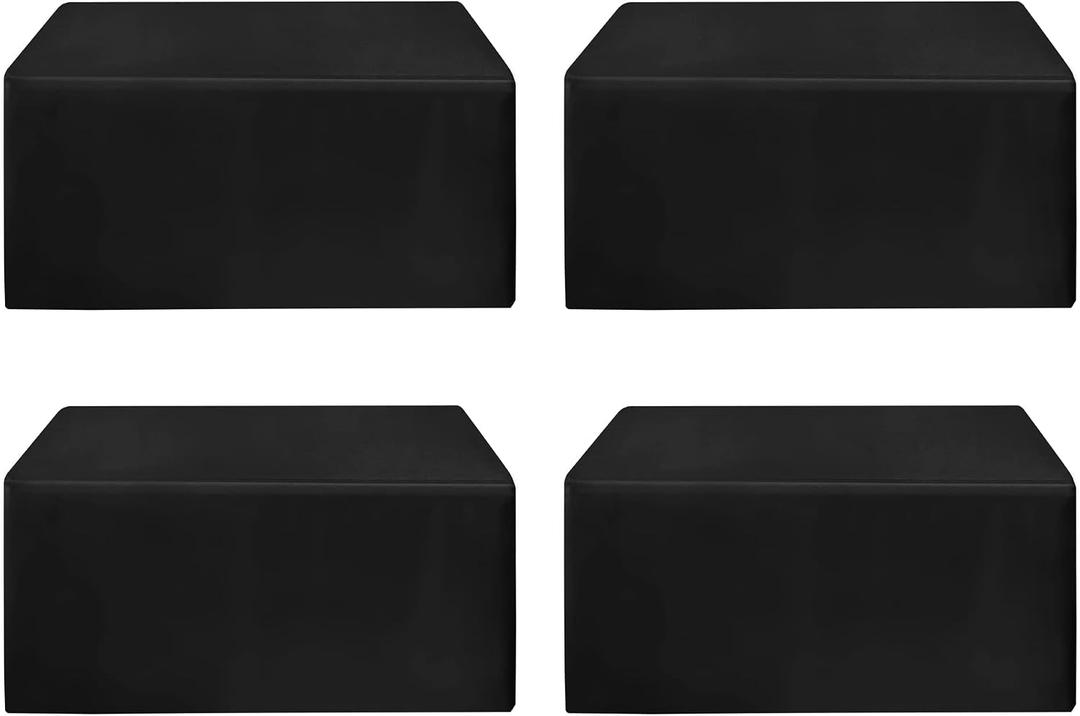 HolidayIdeas Fitted Black Tableclothes - 96 x 30 Inch - 4 Pack Rectangle Tablecloths for 8 Foot Tables, Polyester Fabric Table Covers for Parties, Holiday Dinner, Wedding, Trade Show