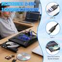 External Blu-ray Drive Portable BD/DVD/CD Burner Writer Reader with USB Hub & SD/TF Card Reader with 3 USB Ports Hub & SD/TF Card Readers, 6X Blu-ray Optical Drive for Laptop Desktop