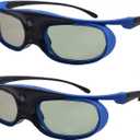 Active Shutter 3D Glasses Active 3D Glasses 3D TV Projectors 3D Movies Games Active RF 3D Glasses for Sony Epson Toshiba Sharp's RF 3D TV Projector Compatible with TDG-BT500A, SSG-5100GB