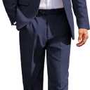COOFANDY Men Suits Classic Fit 2 Piece Suit Set One Button Casual Blazer Wedding Bussiness Suit Separates (Small, Navy Blue-solid)