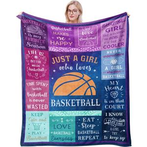 Solzien Basketball Gifts for Girls, Christmas Birthday Gifts for Basketball Lovers/Team, Soft Throw Blanket 60"x50"