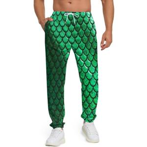 ISMV Men's Sweatpants Jogger Pants Drawstring Running Workout Pants Sweatpants with Pocket (Large, Green)