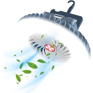 Portable Camping Fan with LED Lantern XTAUTO USB Rechargeable Waterproof Tent Fan with Hanging Hook Magnet Survival Kits for Indoor Outdoor Hiking Car Office Desk Outdoor Emergency Power Outage