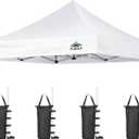 Canopy Replacement Top for 10x10ft Pop Up Canopy Tent Waterproof Durable Cover with Bonus 4 Sand Bags Outdoor Shelter Replacement Roof (Frame not Include) (White)