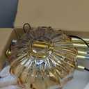 Floor Lamp for Living Room,Bedroom,Gold Dimmable Standing Lamp with Remote,Mid Century Modern Brass Tall Lamp Retro Vintage Glass Lamp Floor Light Boho Bohemian