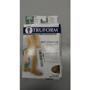 Truform Anti Embolism Stockings, Thigh High Post Surgery Recovery Hospital Style, 18 mmHg Compression for Men and Women, Full Length Ted Hose, Open Toe, Beige, X-Large
