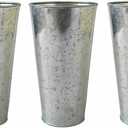 Flowers and Garden Enhance Your Decor with Set of 3 Galvanized Vases/French Buckets - 5" Dia x 9" H Rustic Metal Flower Containers for Floral Arrangements Farmhouse Chic, Vintage Home and Garden Decor