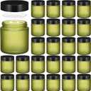 Norme 24 Pcs 4 oz Glass Jars with Lids Leakproof Round Airtight Empty Cosmetic Jars with Inner Liners Lid for Storing Lotions Powder Ointments Candle Making Tins (Pea Green)