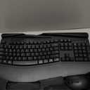 Wireless Keyboard and Mouse Combo, 2.4G Full Size Wave Keys Ergonomic Keyboard with Wrist Rest, Phone Holder, 3Level DPI Wireless Silent Mouse with 6Buttons, for Windows, Mac OS, Laptop, PC (Black)