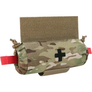 PETAC GEAR Tactical First Aid Drop Dump Pouch, Micro Medical Trauma Roll Up Drop Pouch EMT IFAK Sub Abdominal Carrying Bag with Hook-N-Loop (MC)