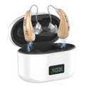 Hearing Aids, 16-Channel Digital Hearing Aids for Seniors, Rechargeable Hearing Aid for People with Hearing Loss, 4 Levels of Volume/Two Mode Noise Cancellation, Clear Sound and Easy to Use (white)