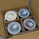 AmorArc 24 Ounces Soup Bowls with Large Handles and Lids, Stoneware Bowls Set of 4 for Soup, Cereal, Stew, Noodle, Colourful Ceramic Kitchen Bowls, Microwave&Dishwasher Safe, Multicolor