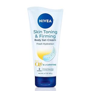 NIVEA Skin Firming & Toning Body Gel Cream with Q10, Hyaluronic Acid and Vitamin C, Clinically Tested Skin Firming & Toning Cream, 72Hour Moisture, 6.7 Oz Tube
