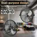 AHAWILL 22.8" Gazebo Patio Outdoor Fan - 360 Rotatable Fixed Angle, Plug-in, 6 Speeds, Timer & Reversible, 2-in-1 Hanging/Standing for Tool Room,Garage.