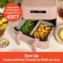 bella 4 Qt TriZone Air Fryer, EverGood Ceramic Nonstick Coating, Dual Basket Design w Removable Divider, Digital Touchscreen Control w 6 Preset Cooking Options, 1200 Watt, 3lb Capacity, Blossom, 4.0QT
