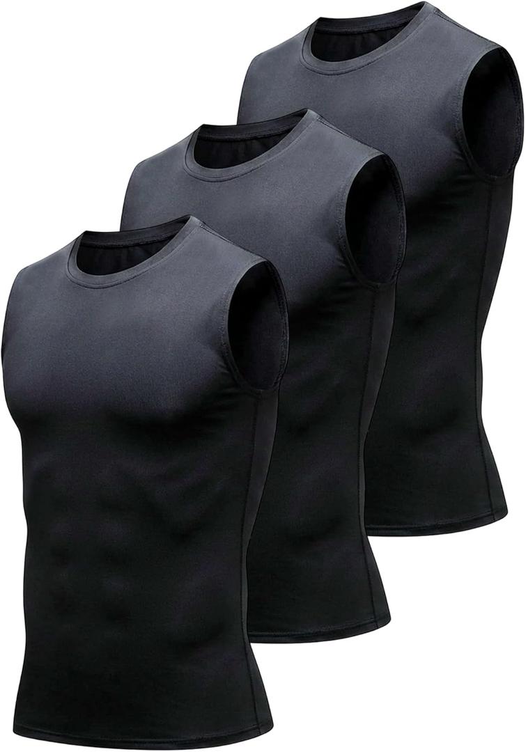 Mens Tank Tops,Sport Running Dry Fit Gym Shirt, Wicking Athletic Mesh Breathable Muscle Tee Workout Sleeveless Shirts (Black, XXL)