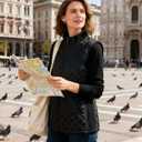 Bienzoe Women Quilted Casual Vest: Lightweight Packable Sleeveless Jacket (XXL)