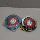 Partsam 4" Inch Round Truck Trailer Led Tail Stop Brake Lights Taillights Running Red and Amber Parking Turn Signal Lights, Sealed Dual Color Round Led Lights w/Miro-reflectors Flange Mount (2Pack)