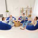 Realspring Inflatable Bean Bag Chairs Outdoor Blow up Camping Chairs Inflatable Lazy Sofa Folding Portable Bean Bag Loungers Couch for Movie Night(Dark Blue,12 Pcs)