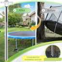 Heavy-Duty Trampoline Stakes for High Wind, 10-Inch Galvanized Steel Rebar Ground Anchors with Drill Bit, Rust-Proof Tie Downs for Hard Soil, Tent, Swing Sets & Canopies (8 Pack)