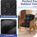 IPYNBAP Outdoor Chair Cushions Set of 2, Patio Chair Cushions with Ties,19x19+5 Tufted Outdoor Seat Cushions, Waterproof Patio Furniture Cushions, Outdoor Dining Chair Pads, Black