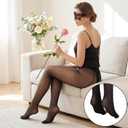Black Stockings for Women Nylons for Women, 20d Sheer Black Tights, Backseam T-Crotch Pantyhose with Heel and Reinforced Toe (Black)