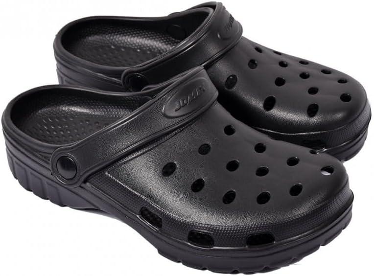 Men's EVA Comfort Clog Slide - Swimming Pool Sandal, Pu7886 Black, 9 " x 4 "