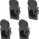 XMSJSIY 5.5 x 2.1mm DC Power Jack Socket 12 V 3A DC Female Panel Mount Connector Adapter with Waterproof Cap for Audio Video DIY -4 Pcs