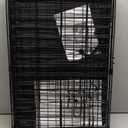 PayLessHere Small Dog Crate Kennel 24 inches Metal Dog Cage Double-Door Folding Travel Indoor Outdoor Puppy Playpen with Divider and Handle Plastic Tray,Black