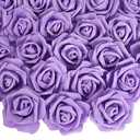 INSUNSIX  Purple Roses Artificial Flowers Foam Roses Foam Flowers Purple Artificial Flowers for DIY Wedding Bouquets Centerpieces Arrangements Party Baby Shower Home Decor(Purple)
