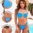 Underwire Swimsuits for Women Brazilian Thong Bikini Sets Push Up Two Piece Bathing Suits String Teens Swim Suits (Pink, M)