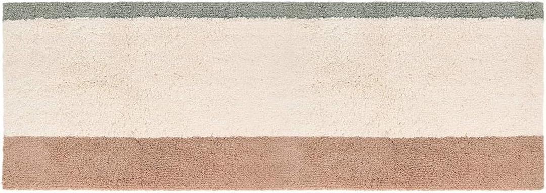 House of Noa Bath Mat  100% Plush Cotton Non Slip Luxury Bathroom Rugs Washable  Soft Handmade Absorbent Bath Mat for Bathroom Floor, Vanity, or Tub-Side Use  Riley Santa Fe 21x58