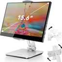 AboveTEK Business Kiosk Aluminum Tablet iPad Stand, 360 Swivel Tablet & Phone Holders for Any 4"-15.6" Display Tablets/Cell Phones/Portable Monitor, Sturdy for Store POS Office (Silver)