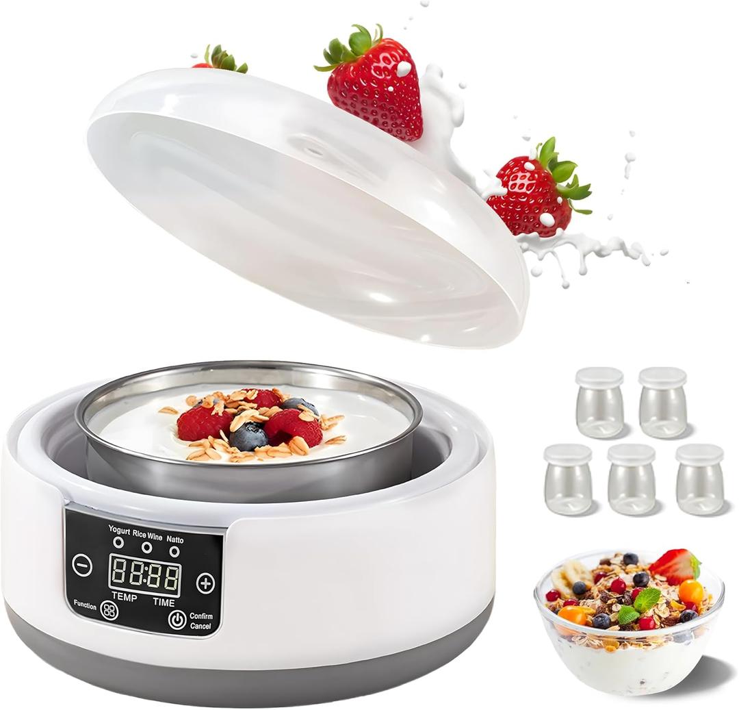 Yogurt Maker with Temperature Control, Adjustable Time Homemade Probiotic Yogurt Maker Machine