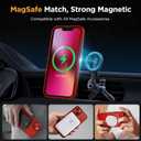 Miracase Magnetic for iPhone 14 Case 6.1 inch (Compatible with MagSafe)with 2X Screen Protectors Military-Grade Protection, Anti-Fingerprint Translucent Matte Phone Case Cover, Red