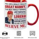2 x Valentine Day Gift for Nanny, Nanny Gifts for Grandma, Best Nanny Present From Granddaughter, Grandson for Christmas, Birthday, Mothers Day, Funny Nanny Gifts Idea, Nanny Ceramic Mug 11Oz