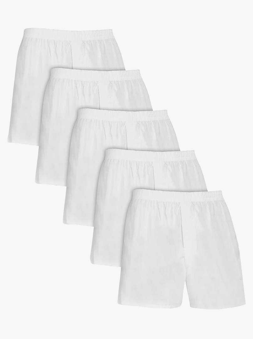 Fruit of the Loom Men's Tag Free Woven Boxer Shorts, Relaxed Fit, Moisture Wicking, Assorted Color (White, Pack of 1)